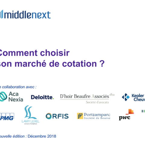 Middlenext édite un prospectus d’aide pour le choix de son marché de cotation